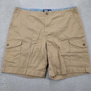 Chaps Shorts Mens 38 Brown Cargo Stretch Flat Front‎ Outdoors Hiking Pockets